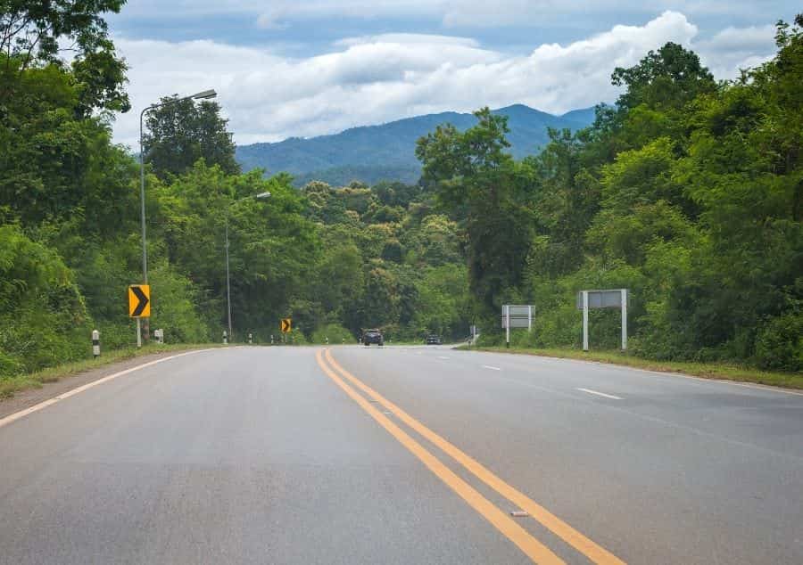 Highway , Chiang Mai to Chiang Rai road in Thailand