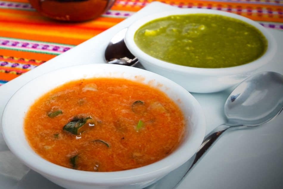 Peruvian chili sauce, traditional Peruvian food. Huacatay