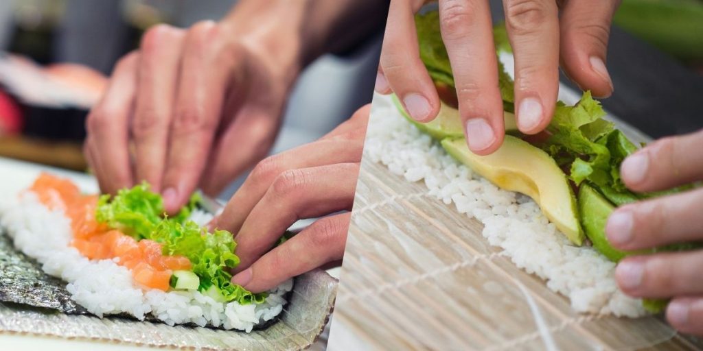 closeup-photo-of-chef-hands-making-sushi-roll