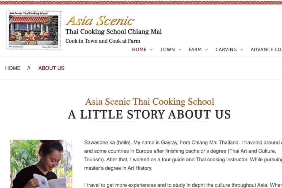 Asia Scenic Thai Cooking School Chiang Mai website