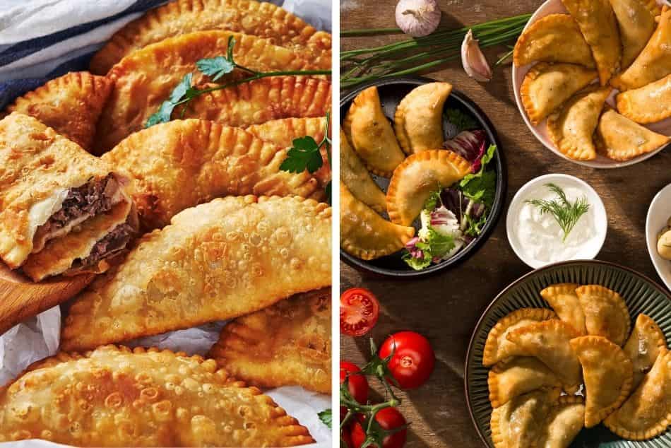 fried-empanadas-puerto-rican-meat-coriander-tomatoes-table-top