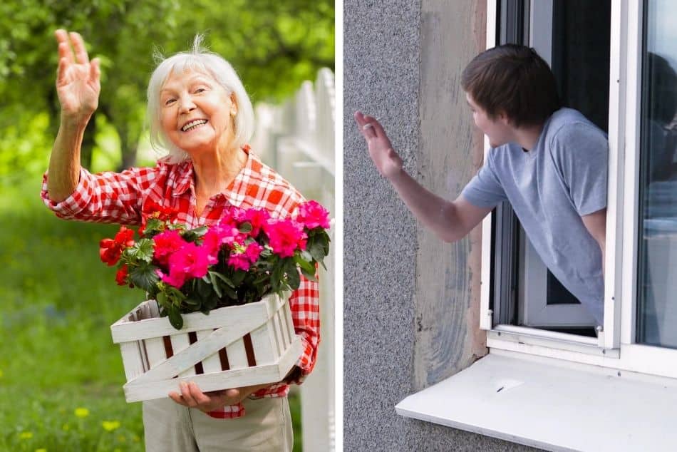 young-man-old-woman-waving-to-neighbor