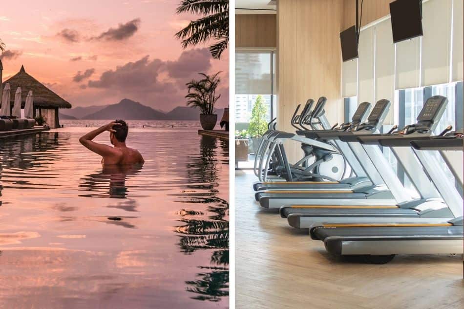 man-swimming-sunset-villa-pool-fitness-gym-threadmill