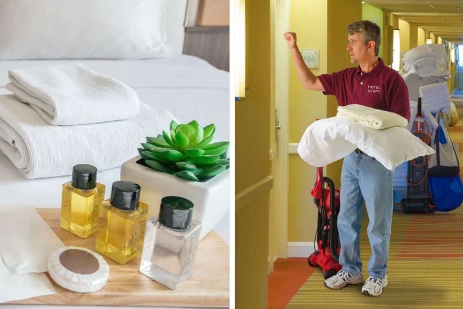 hotel-amenities-shampoo-soap-brush-towels-room-service-knock