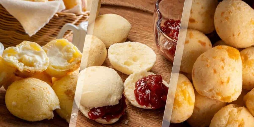 Pão-de-queijo-cheese-bread-balls-with-jam-on-top-basket